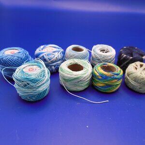 spools tatting crochet floss thread vintage Lot of 9 variety of colors